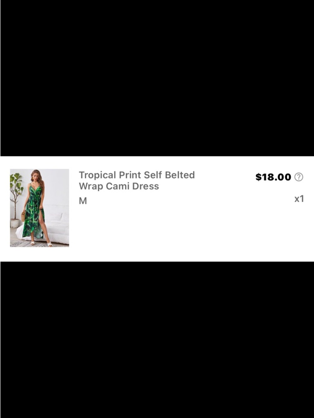 SHEIN Green Tropical Wrap Cami Maxi Dress